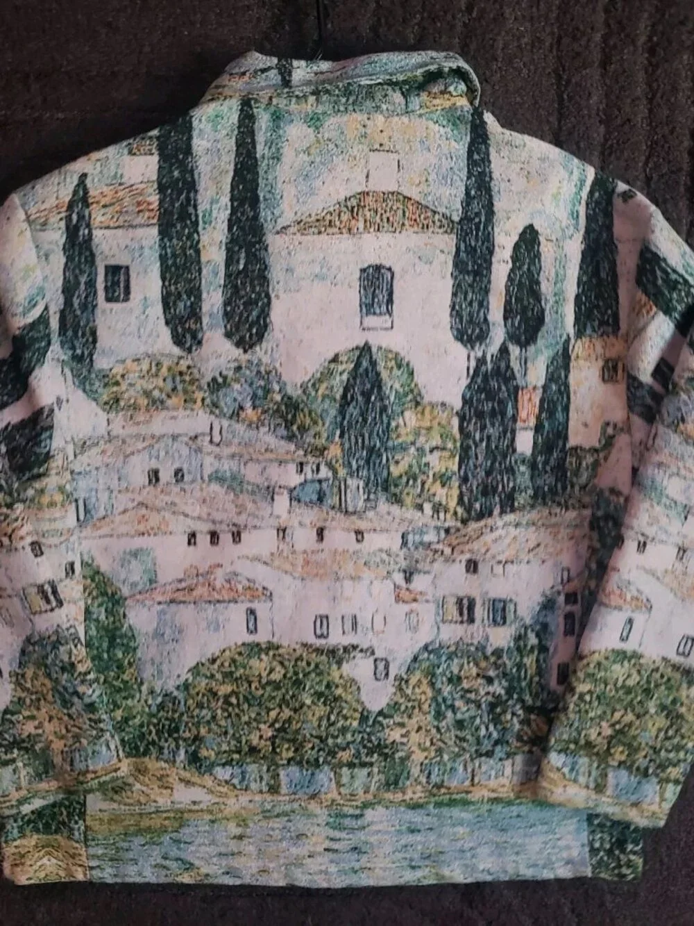 Rebel Vengeance Tapestry Jacket Mens M Multicolor Tapestry Scenic Landscape